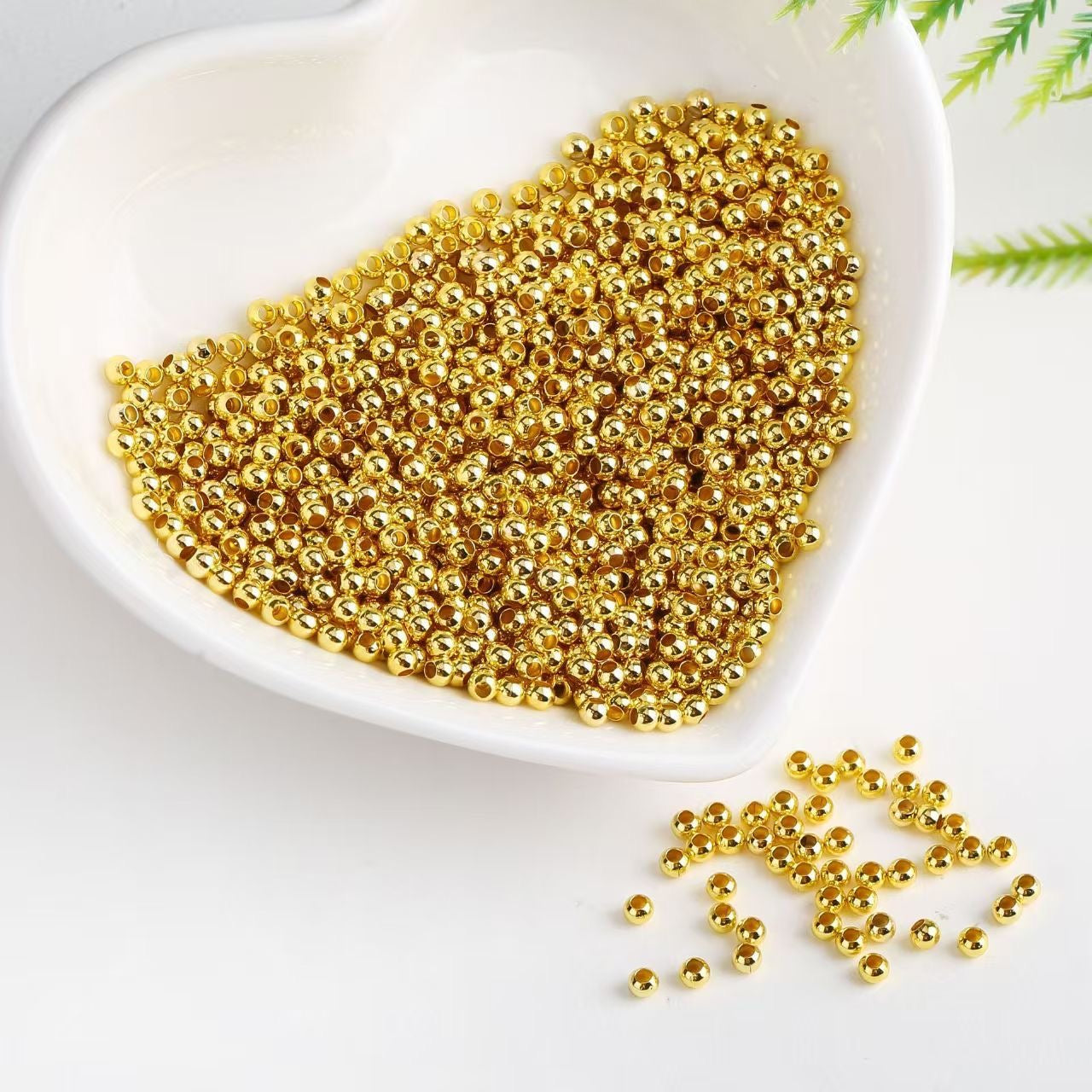 AC006-Shiny Round Small Spacer Beads