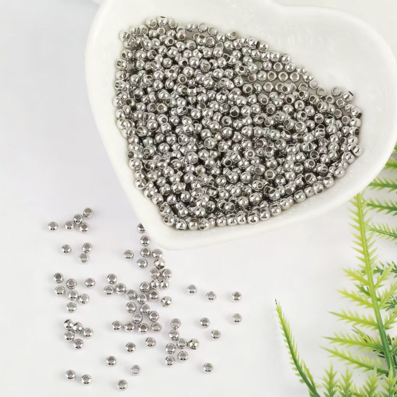 AC006-Shiny Round Small Spacer Beads